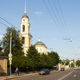 Большая Никитская улица в сторону Никитских ворот. Слева церковь Вознесения Господня. 2012 год